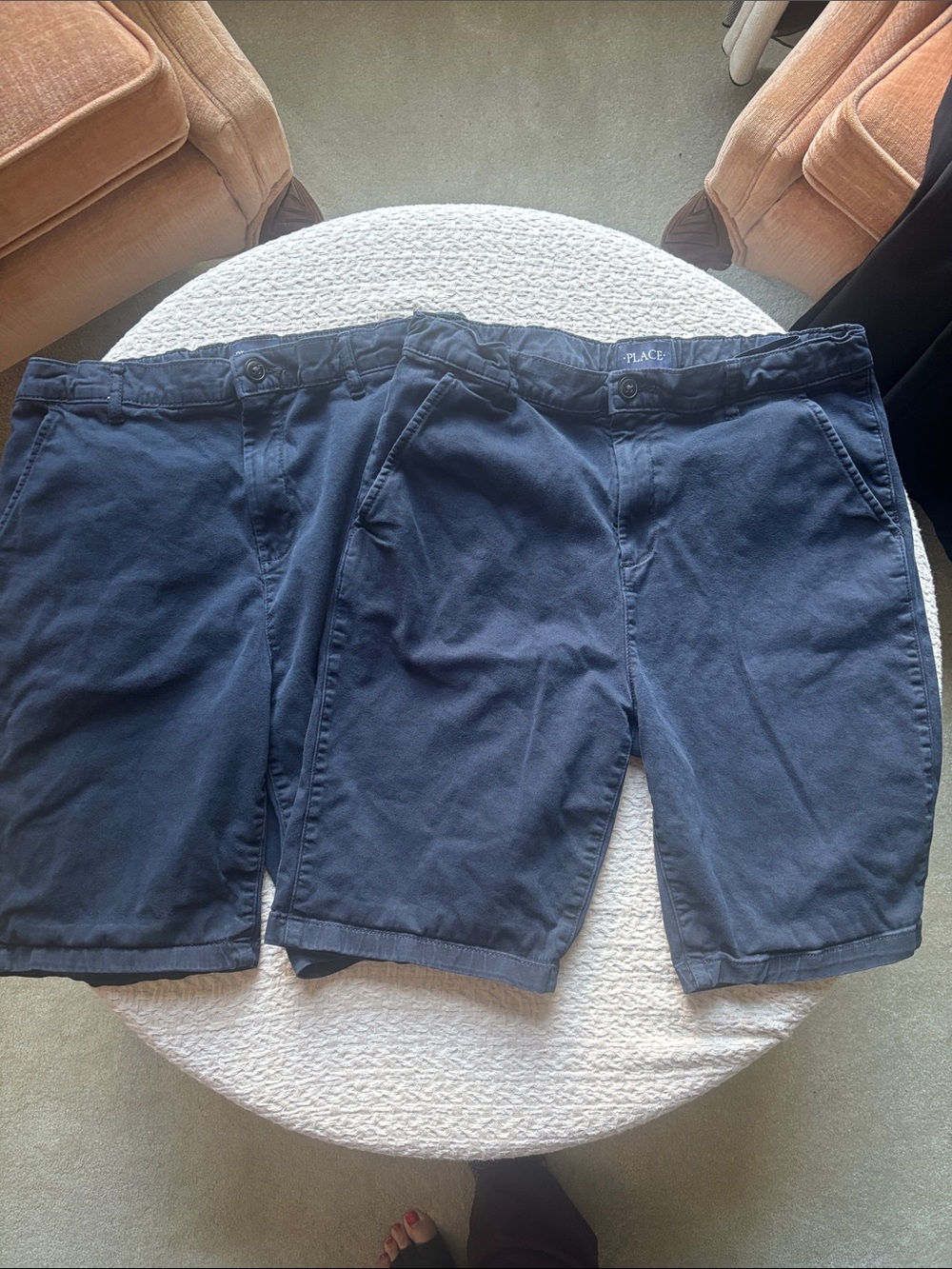 The Children's Place Navy Blue Flat-Front Boys Uniform Shorts - Set of 2